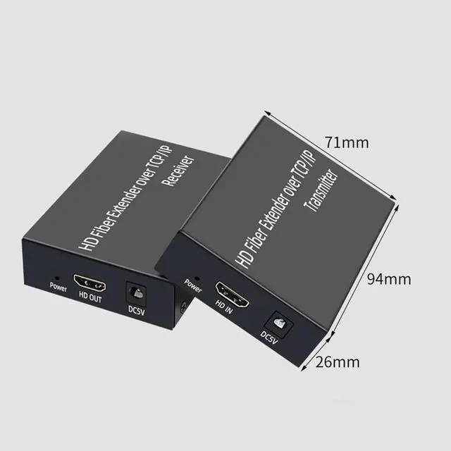 Alt view image 5 of 6 - 3KM HD 1080P@60Hz Video/Audio Fiber Extender Over SC Optical Fiber Cable TCP/IP Protocol Support One to Many for PC HDTV(With US Plug)
(3KM Transmission)