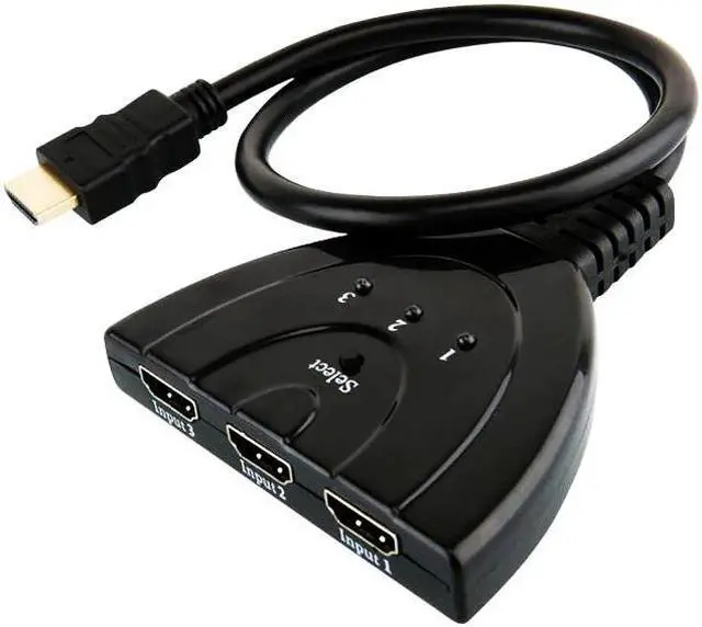 Alt view image 6 of 6 - 4K*2K 3x1 HDMI-compatible Cable Splitter 1080P Video Switcher Adapter 3 Input 1 Output Port Hub for Xbox DVD HDTV PC Laptop TV(4K Version)