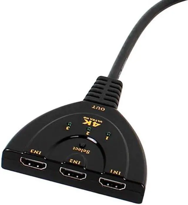 Alt view image 5 of 6 - 4K*2K 3x1 HDMI-compatible Cable Splitter 1080P Video Switcher Adapter 3 Input 1 Output Port Hub for Xbox DVD HDTV PC Laptop TV(4K Version)