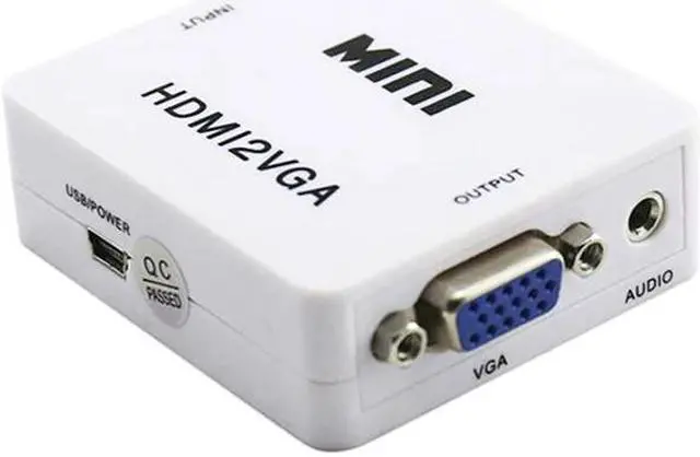 Main image of Video Converter Mini HDMI-Compatible to VGA 1080P Full HD For PS3 XBOX STB PC Laptop HDTV Projector DVD with 3.5mm Audio Jack