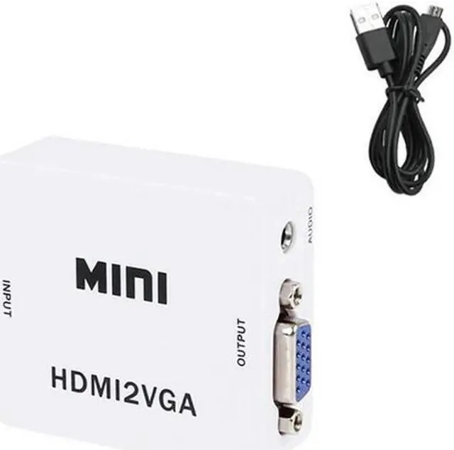 Alt view image 2 of 6 - Video Converter Mini HDMI-Compatible to VGA 1080P Full HD For PS3 XBOX STB PC Laptop HDTV Projector DVD with 3.5mm Audio Jack