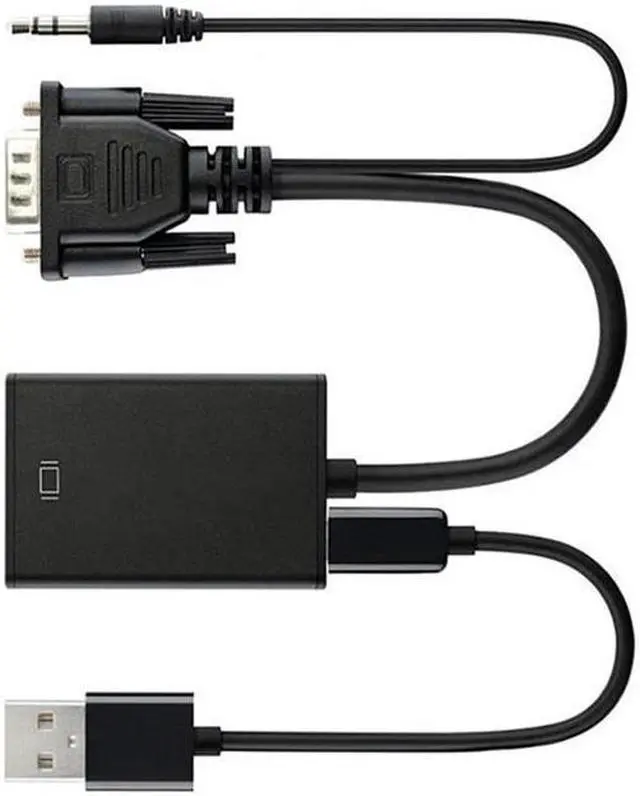 Alt view image 6 of 6 - VGA Male to HDMI-compatible Female 1080P HD Converter Adapter 3.5mm Audio TV AV HDTV PC Video VGA2HDTV For PC Laptop Projector