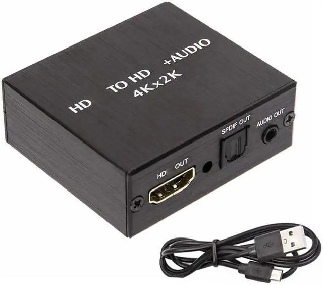 Alt view image 2 of 6 - 4K x 2K Video Audio Extractor HDMI-Compatible to 3.5MM Audio Converter SPDIF Optical TOSLINK Stereo Out Splitter Adapter