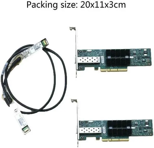 Alt view image 6 of 6 - Network Card Mellanox ConnectX-2 Lan Card 10Gb Fast NIC with 1M/39.4in SFP Cable Dropship
