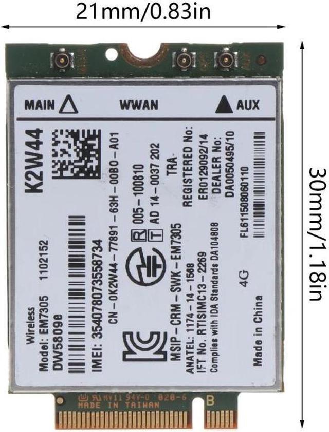 Alt view image 6 of 6 - DW5809E Wireless EM7305 4G LTE WWAN for .2 Card Module For Dell3340 E5250 E5450 Dropship