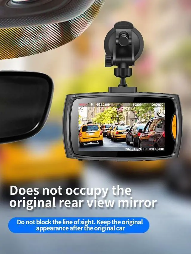 Alt view image 3 of 3 - 1080P Car Night Vision 2.4Full Colors Car DVR Dash Camera Driving Recorder Vehicle Registrator Automobile Recorder Full HD(Single camera)Product comes with SD card memory: 16G