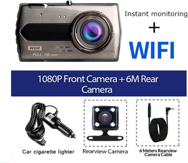 Car DVR WiFi Dash Cam 4.0 Full HD 1080P Rear View Vehicle Cameras Driving  Recorder Auto Dashcam Black Box GPS Car Accessories(16G TF Card) (DVR Rear  Lens WiFi) 