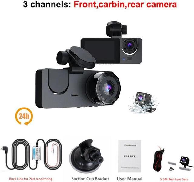 3 Channel Dash Cam for Car Camera Three Way Video Recorder Dashcam