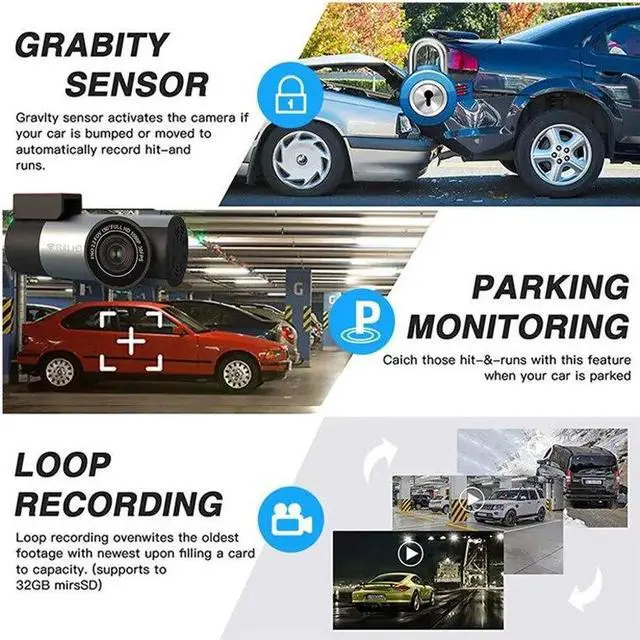 Alt view image 5 of 6 - 24H Wifi Car DVR Mini Dash Cam 360 Dgree Dash Camera Full HD 1080P Drive Video Recorder Registrator Auto Dashcam Black Box Product comes with SD card memory: None(Car DVR WIFI C-ger)
