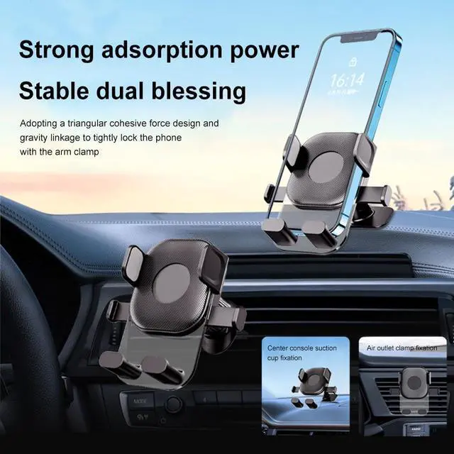 Alt view image 2 of 6 - Phone Holder Support Hook Type Smartphone Stand GPS Support Air Vent Mount 360 Degree Rotation Holder for All phones