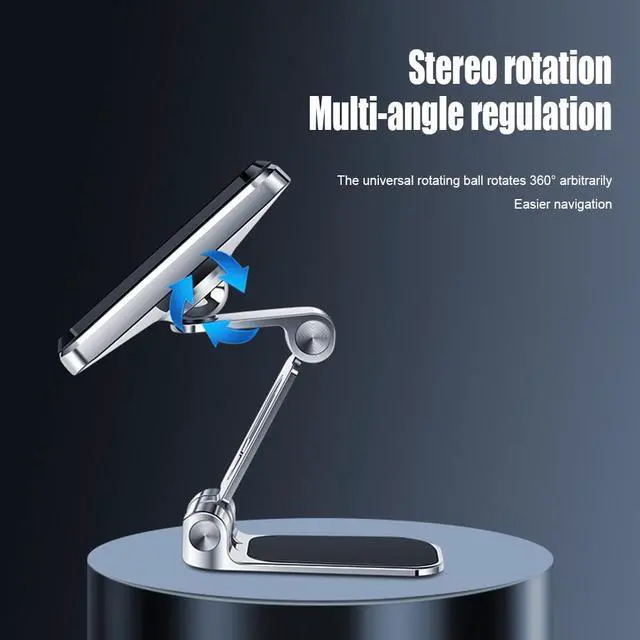 Alt view image 3 of 6 - Magnetic Car Phone Holder Double Fold 360 Rotatable GPS Mobile Phone Mount Car Cell Phone Support