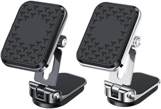 Alt view image 3 of 6 - Magnetic Dashboard Windshield Mount 360 Degree Rotation Foldable Mobile Phone Mount Support Zinc Alloy Anti Slip for Car Office(Black)