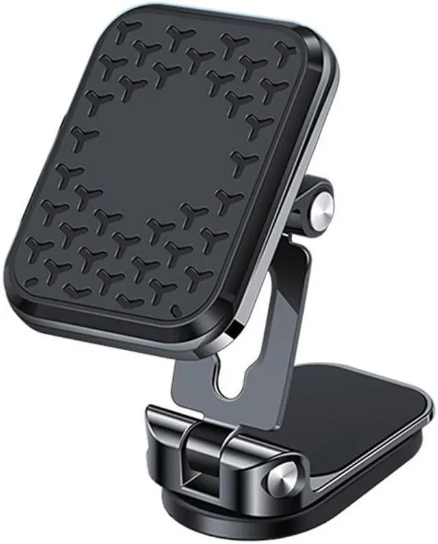 Main image of Magnetic Dashboard Windshield Mount 360 Degree Rotation Foldable Mobile Phone Mount Support Zinc Alloy Anti Slip for Car Office(Black)