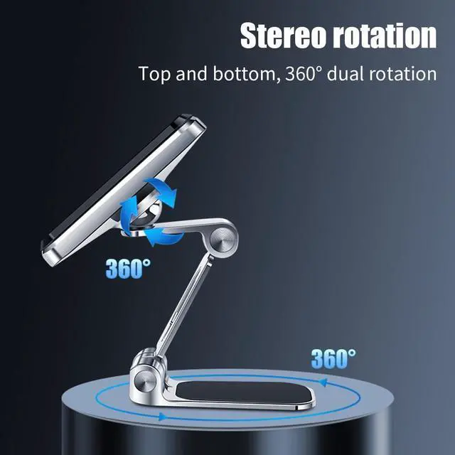 Alt view image 4 of 6 - Magnetic Dashboard Windshield Mount 360 Degree Rotation Foldable Mobile Phone Mount Support Zinc Alloy Anti Slip for Car Office(Black)