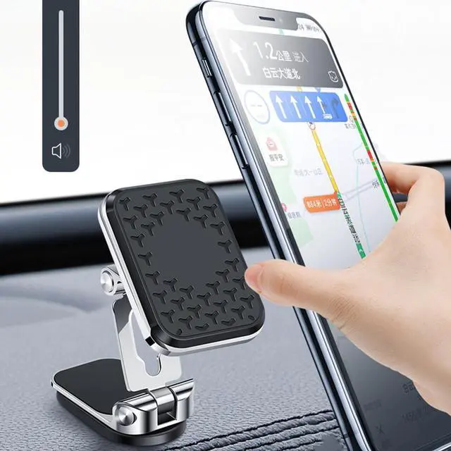 Alt view image 6 of 6 - Magnetic Dashboard Windshield Mount 360 Degree Rotation Foldable Mobile Phone Mount Support Zinc Alloy Anti Slip for Car Office(Black)
