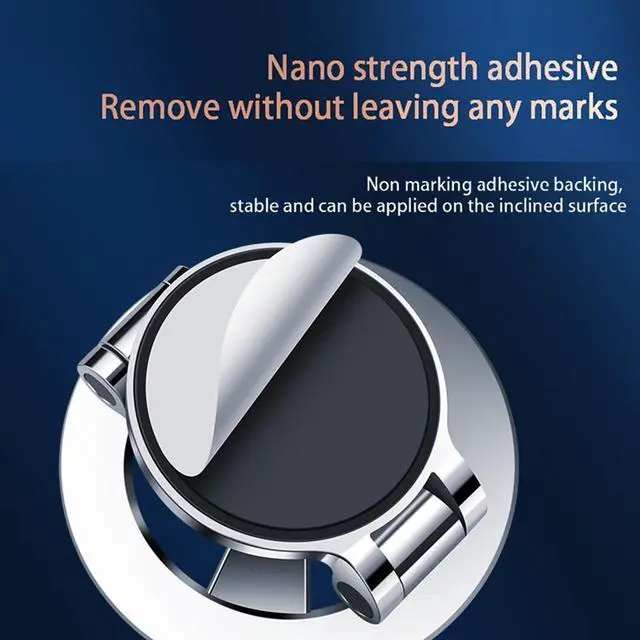 Alt view image 2 of 2 - Magnetic Car Phone Bracket Stretchable Mobile Phone Mount Support Anti Slip 360 Rotatable Adjustable for Phone(Black)
