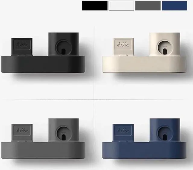 Alt view image 2 of 5 - 3-in-1 Phone Watch Bracket Silicone Multifunctional Charging Dock Station Anti Slip Accessories(Black)