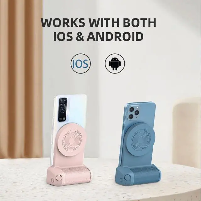 Alt view image 3 of 6 - Mobile Stand Camera Holder Grip Type-C Magnetic Selfie Photo Bracket Cellphone Bluetooth Anti-shake Selfie Wireless Charging(option 2-Black)
