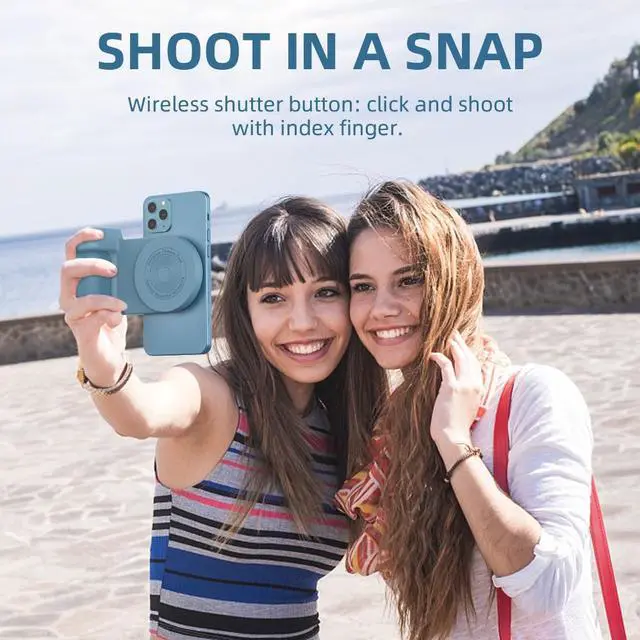 Alt view image 2 of 6 - Mobile Stand Camera Holder Grip Type-C Magnetic Selfie Photo Bracket Cellphone Bluetooth Anti-shake Selfie Wireless Charging(option 2-Black)