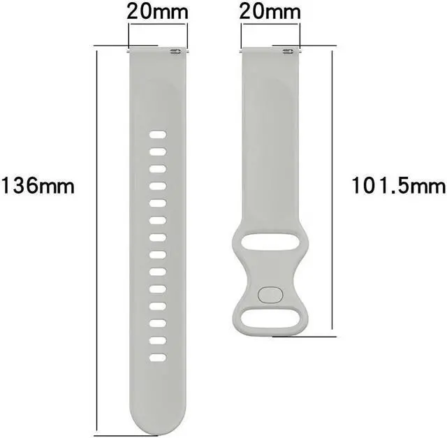 Main image of Watch Strap Adjustable Sports Bracelet Wristband Band Silicone 20mm for S-amsung Galaxy Watch 4 40mm 44mm Smartwatch Accessories(Grey Lengthen)