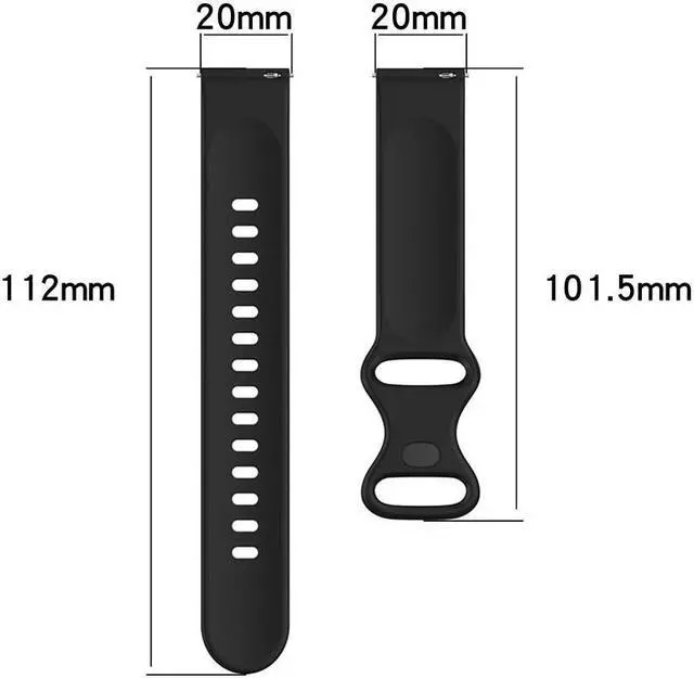 Main image of Watch Strap Adjustable Sports Bracelet Wristband Band Silicone 20mm for S-amsung Galaxy Watch 4 40mm 44mm Smartwatch Accessories(Black)