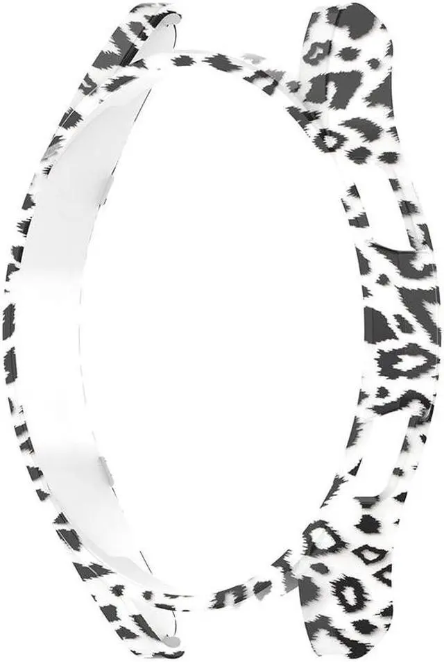 Main image of Protective Half Cover Watch Protective Case Smartwatch Accessories for S-amsung Galaxy Watch 4 40mm Smartwatch PC Bumper(White Leopard)