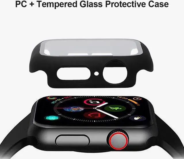 Alt view image 6 of 6 - Watch Protective Case Full Cover with Anti-Scratch Tempered Glass Protection Frame Shell for i-Watch 1/2/3/4/5/6(44 mm)