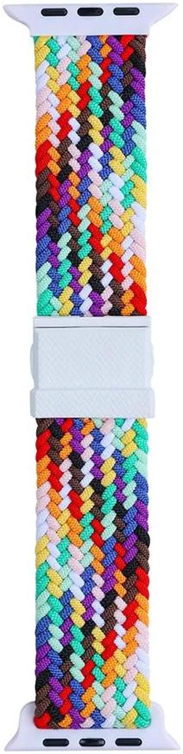 Main image of Nylon Smart Watch Strap Magnetic Buckle 22mm Watch Band Strap Adjustable Wrist Band Replacement Parts for Ap-ple Watch Series 8 7(Rainbow)