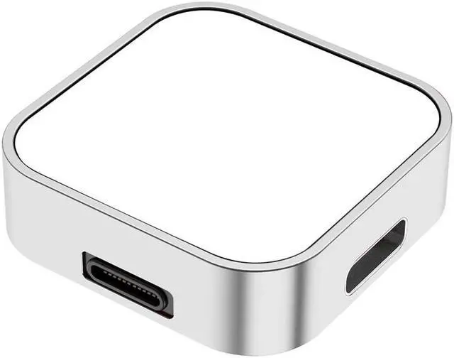 Main image of 2 in 1 Wireless Charger Cradle Replacement 8 Pin Type-C Wireless Charging Holder with Carabiner for A-p-ple Watch Ultra 49mm/8 7 6(Silver)