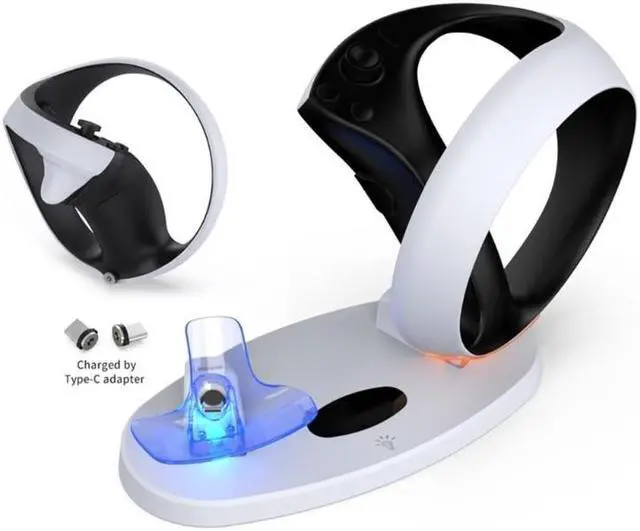 Alt view image 4 of 6 - Upgraded Charging Dock VR Controller  Charger for PS VR2 Controllers Charging Station TypeC Adapter Accessory