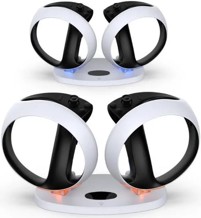 Alt view image 3 of 6 - Upgraded Charging Dock VR Controller  Charger for PS VR2 Controllers Charging Station TypeC Adapter Accessory