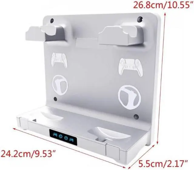 Alt view image 6 of 6 - Enhanced Virtual Reality Controller Charge Dock Stand for PS VR2 Headset Charging Rack Hanging Holder with