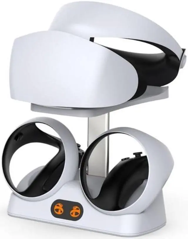 Alt view image 3 of 6 - Enhanced Virtual Reality Controller Charge Dock Stand for PS VR2 Headset Charging Rack with Type-c Port with Indicator