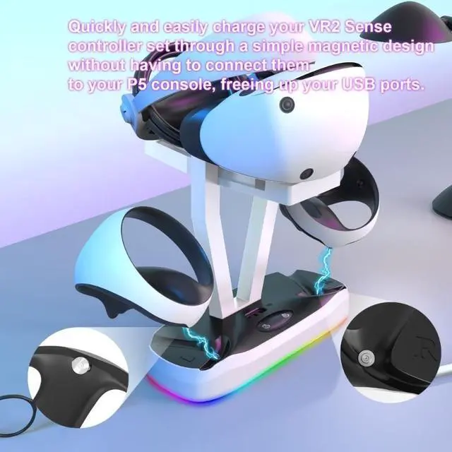 Alt view image 4 of 6 - For PS VR2 Gamepad Handle Charging Stand Professional Controller Charging-Cradle