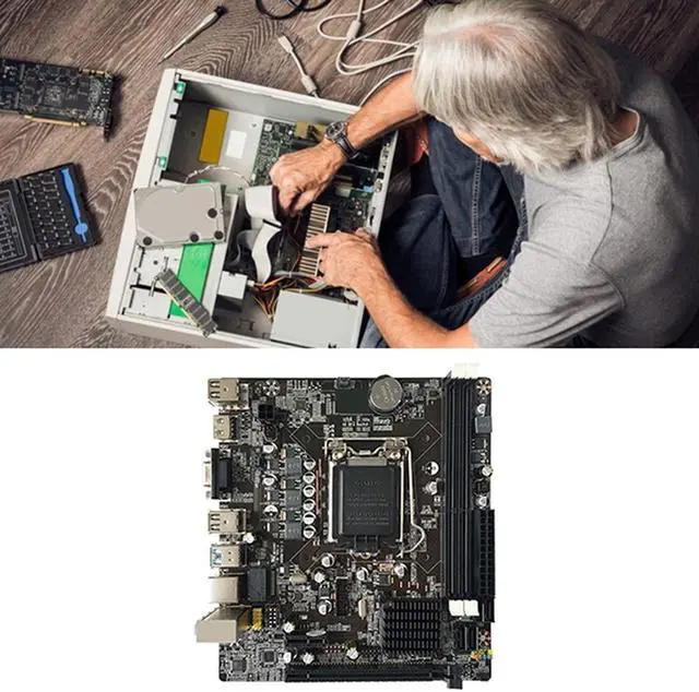 Alt view image 6 of 6 - B75 Motherboard+G860 CPU+SATA Cable+Switch Cable+Baffle LGA1155 DDR3 for 2X8G for I3 I5 I7 Series Pentium Celeron CPU