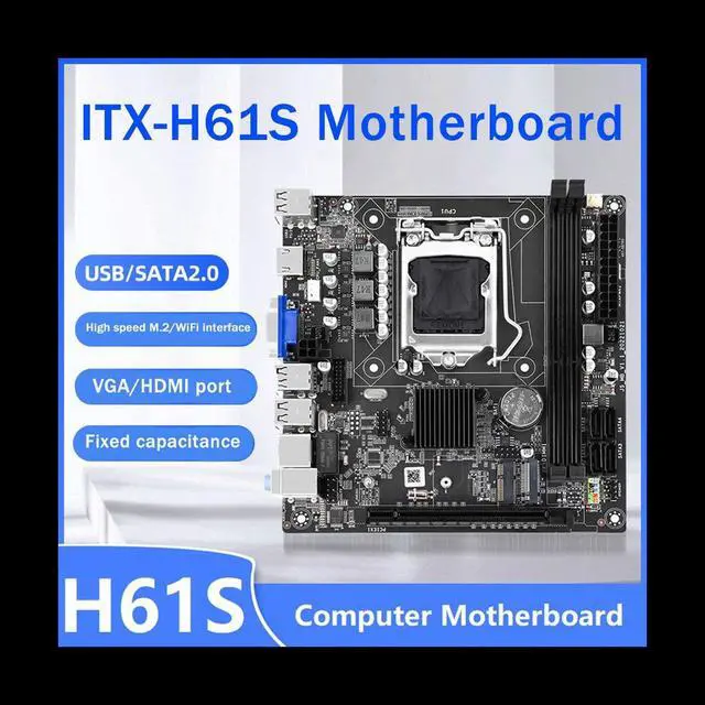 Alt view image 3 of 6 - H61S Computer Motherboard ITX Small Board Support DDR3 Memory LGA 1155 CPU Office Home Desktop Motherboard