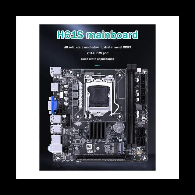 Alt view image 4 of 6 - H61S Computer Motherboard ITX Small Board Support DDR3 Memory LGA 1155 CPU Office Home Desktop Motherboard