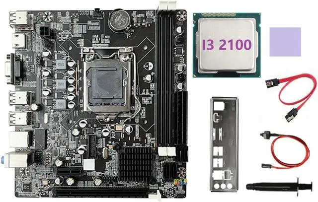 Main image of B75 Motherboard+I3 2100 CPU+SATA Cable+Switch Cable+Baffle LGA1155 DDR3 for 2X8G for I3 I5 I7 Series Pentium Celeron CPU