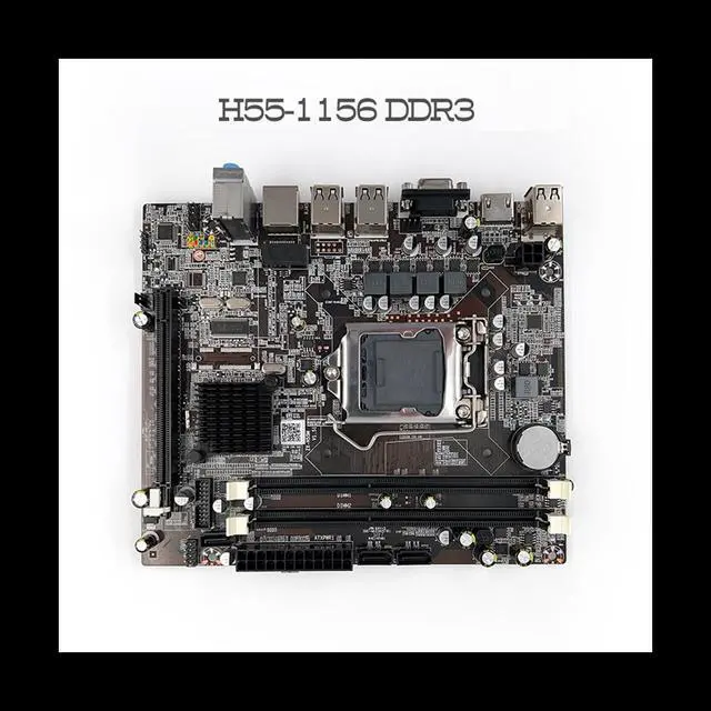 Alt view image 4 of 6 - H55 Motherboard LGA1156 Supports I3 530 I5 760 Series CPU DDR3 Memory Motherboard+I3 530 CPU+Switch Cable+Thermal Pad