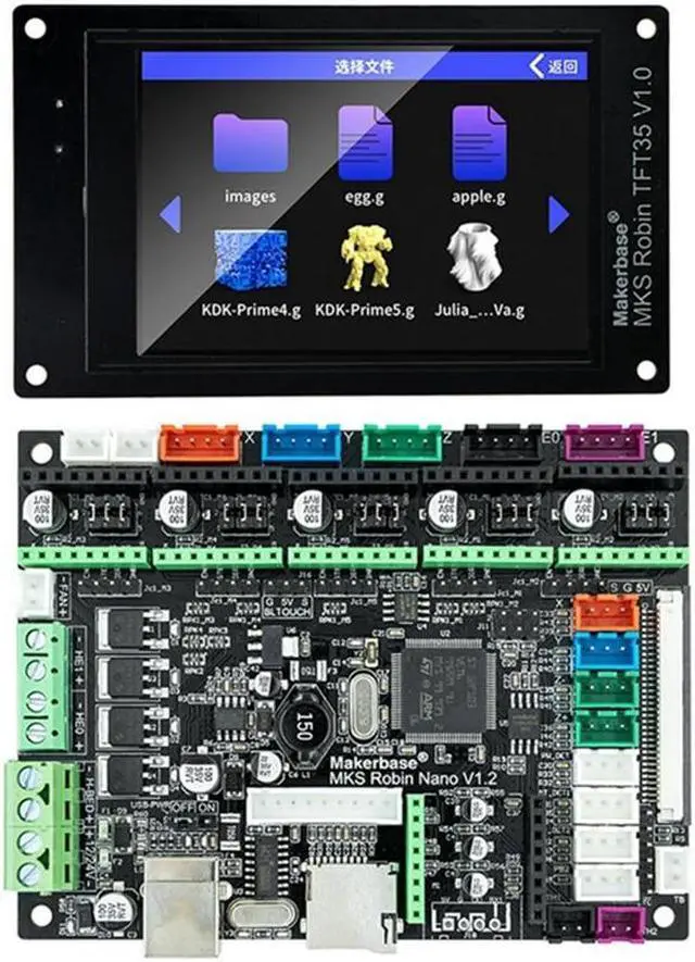 Alt view image 3 of 6 - For Makerbase MKS Robin Nano V1.2 3D Printer Motherboard ESP32 MCU Control Board with TFT35 Touch Screen Kit