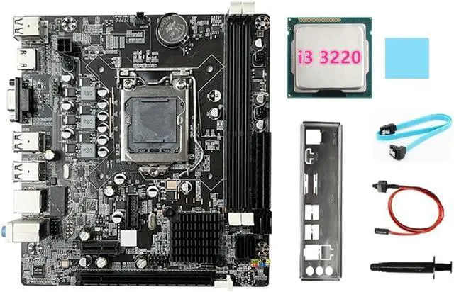 Main image of B75 Motherboard+I3 3220 CPU+SATA Cable+Switch Cable+Baffle LGA1155 DDR3 for I3 I5 I7 Series Pentium Celeron CPU