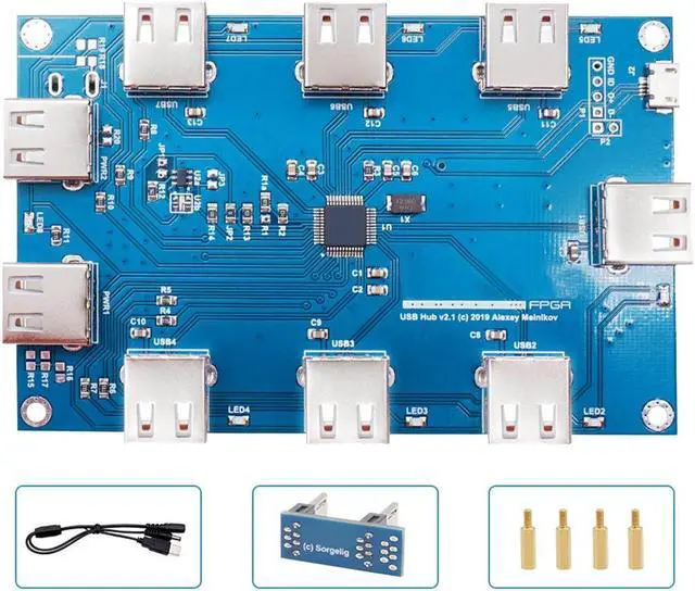 Alt view image 5 of 6 - For Mister FPGA IO Analog Board V6.1+USB Hub V2.1 Board+Fan for Terasic DE10-Nano Mister FPGA