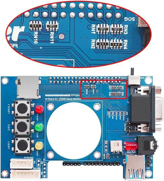 Alt view image 4 of 6 - For Mister FPGA IO Analog Board V6.1+USB Hub V2.1 Board+Fan for Terasic DE10-Nano Mister FPGA
