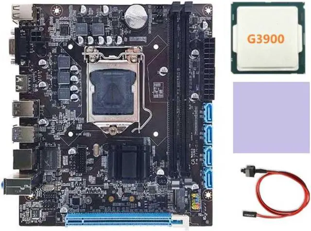 Main image of H110 Computer Motherboard Supports LGA1151 6/7 Generation Dual-Channel DDR4 Memory+G3900 CPU+Thermal Pad+Switch Cable