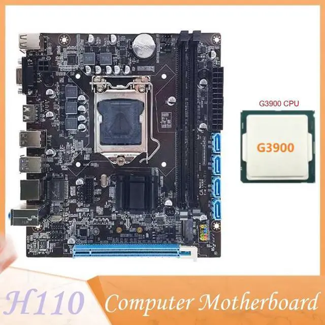 Alt view image 2 of 6 - H110 Desktop Computer Motherboard Supports LGA1151 6/7 Generation CPU Dual-Channel DDR4 Memory+G3900 CPU