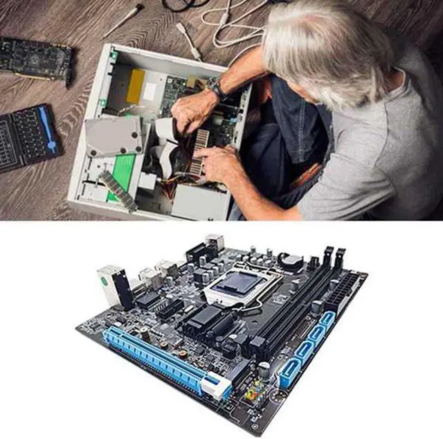 Alt view image 2 of 6 - H110 Computer Motherboard Supports LGA1151 6/7 Generation CPU Dual-Channel DDR4 Memory+G3900 CPU+Thermal Pad+SATA Cable