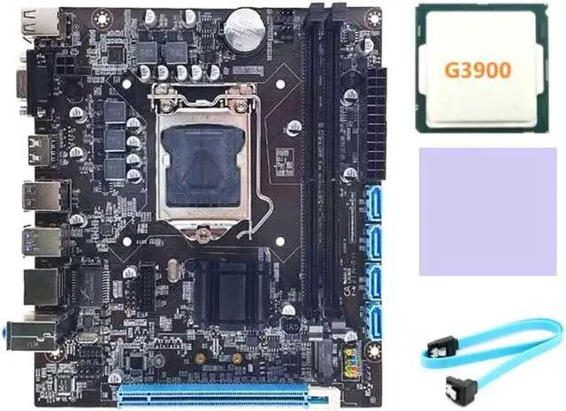 Alt view image 3 of 6 - H110 Computer Motherboard Supports LGA1151 6/7 Generation CPU Dual-Channel DDR4 Memory+G3900 CPU+Thermal Pad+SATA Cable