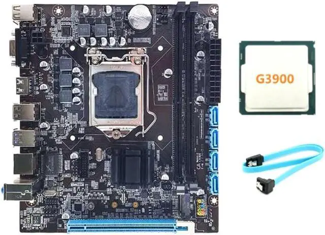 Main image of H110 Desktop Computer Motherboard Supports LGA1151 6/7 Generation CPU Dual-Channel DDR4 Memory+G3900 CPU+SATA Cable