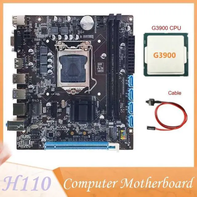 Alt view image 2 of 6 - H110 Desktop Computer Motherboard Supports LGA1151 6/7 Generation CPU Dual-Channel DDR4 Memory+G3900 CPU+Switch Cable