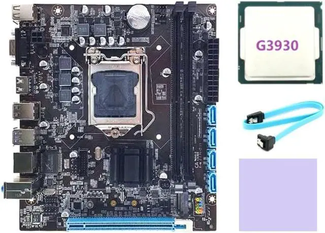 Main image of H110 Computer Motherboard Supports LGA1151 6/7 Generation CPU Dual-Channel DDR4 Memory+G3930 CPU+SATA Cable+Thermal Pad
